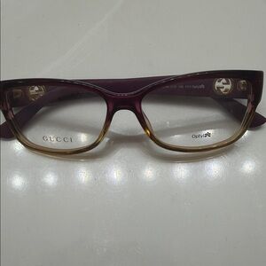 Gucci Women's Brown and Purple Gradient Glasses
